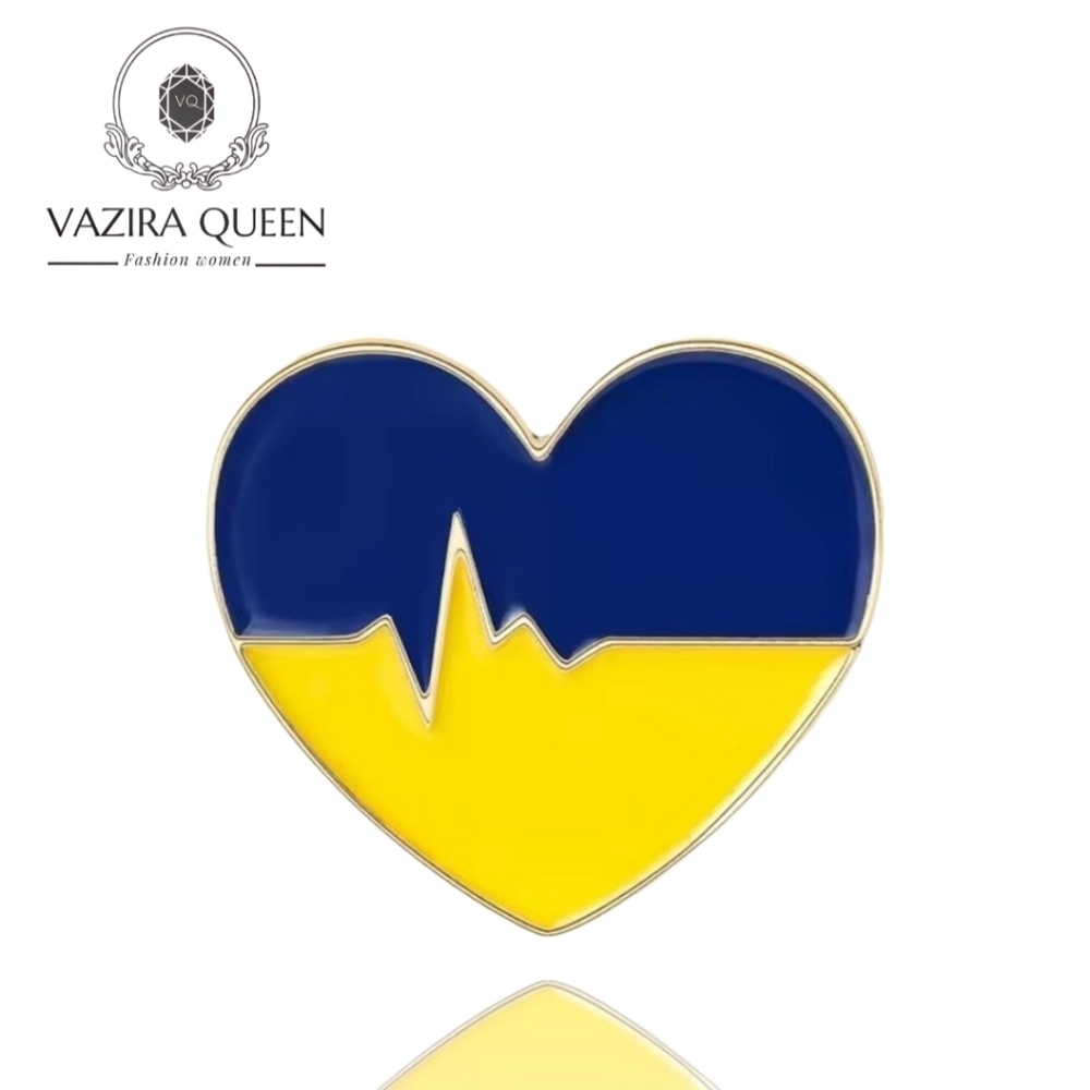 VQ Ukrainian Heart Brooch